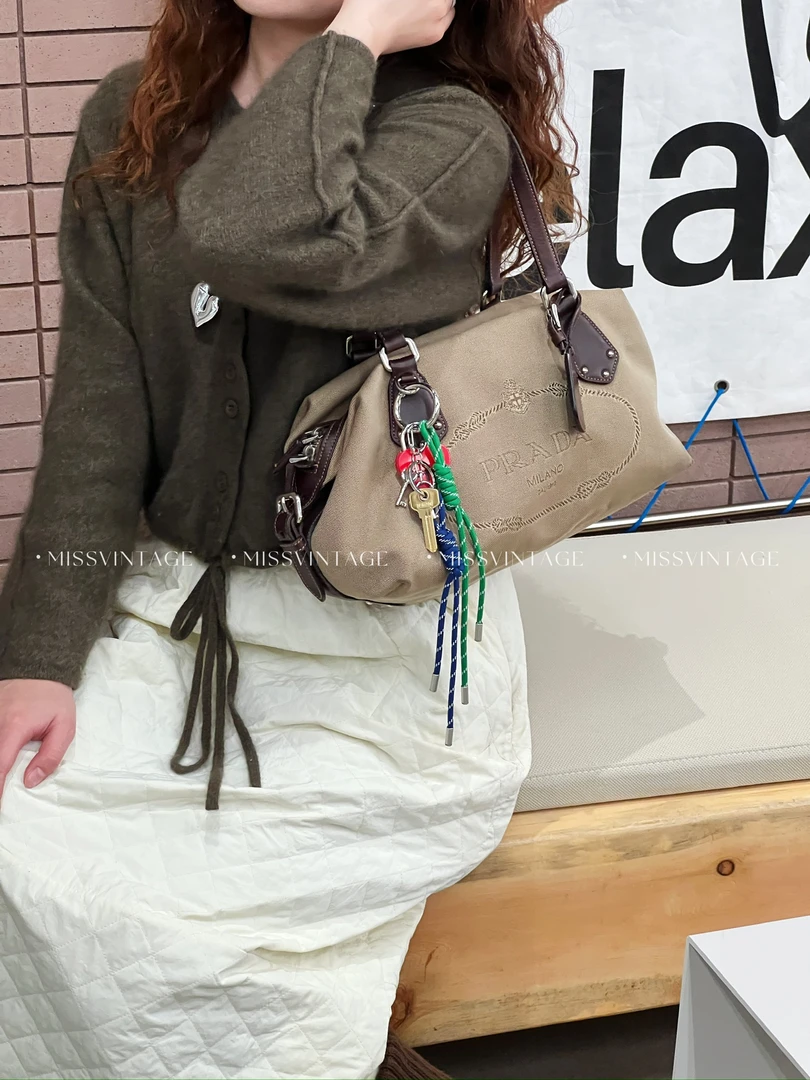 95新 Prada/普拉达 觅时/暗纹logo单肩/113850