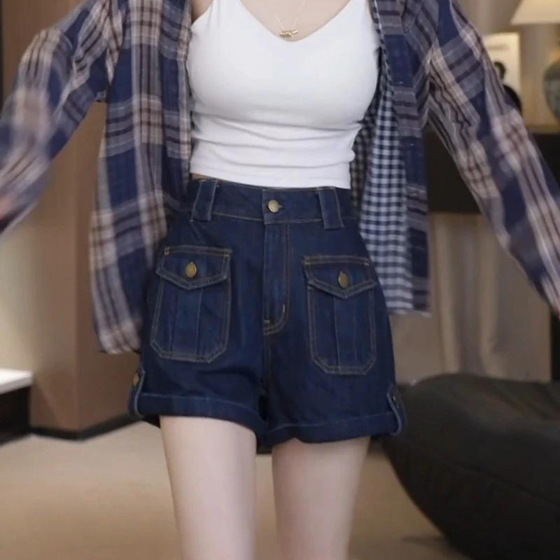 2025新酷飒感立体明线口袋丹宁牛仔短裤LK2502480