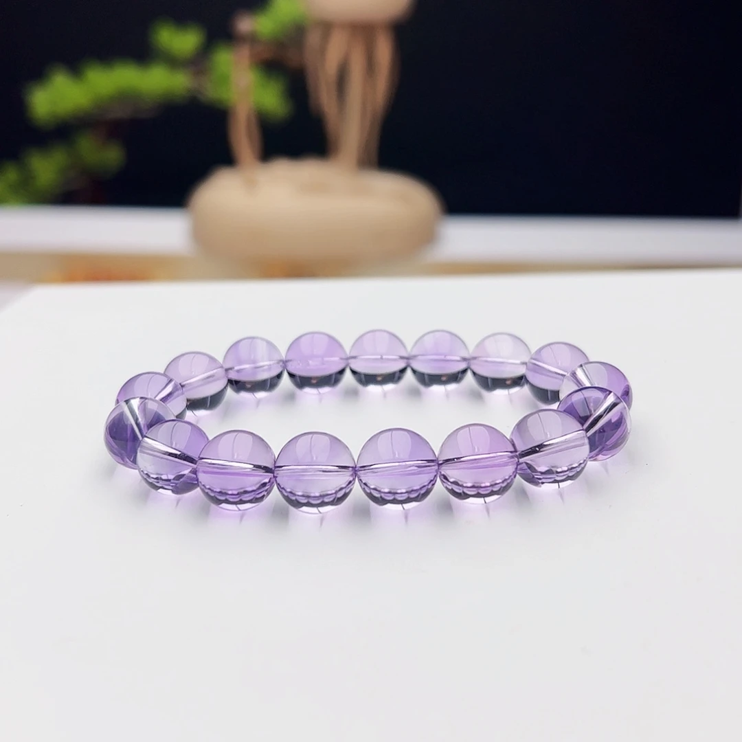 霸***椒未镶嵌手链水晶玻利维亚紫水晶11.8mm37.8