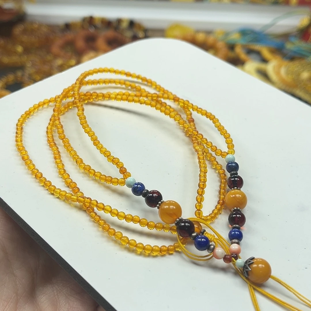 琥珀未镶嵌手串琥珀108