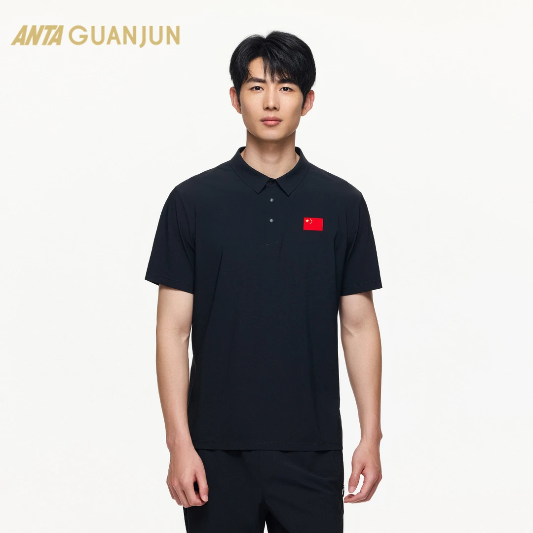 安踏情侣男女同款短袖POLO衫运动时尚休闲透气翻领舒适针织户外