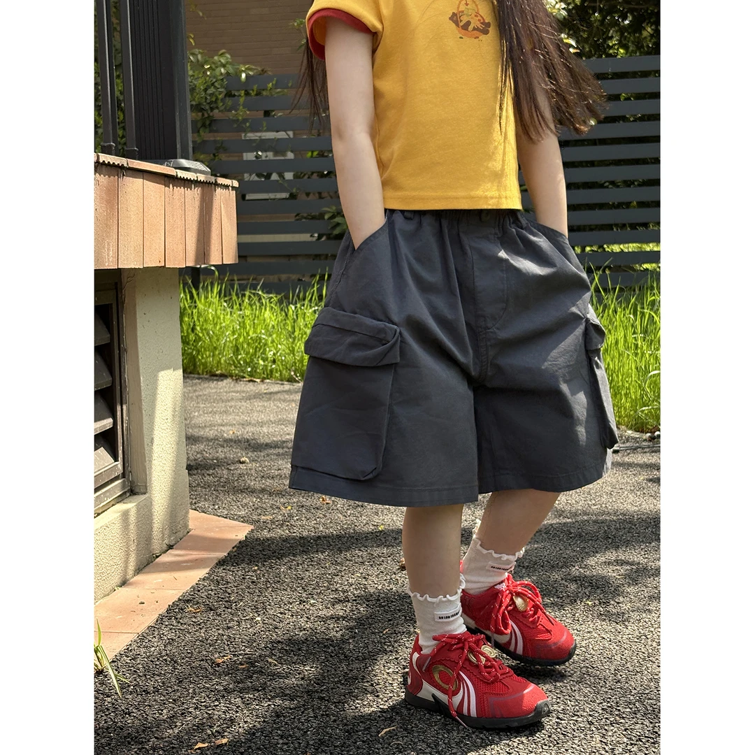 Harper kids 韩版男女童休闲宽松百搭五分工装裤 H25030379