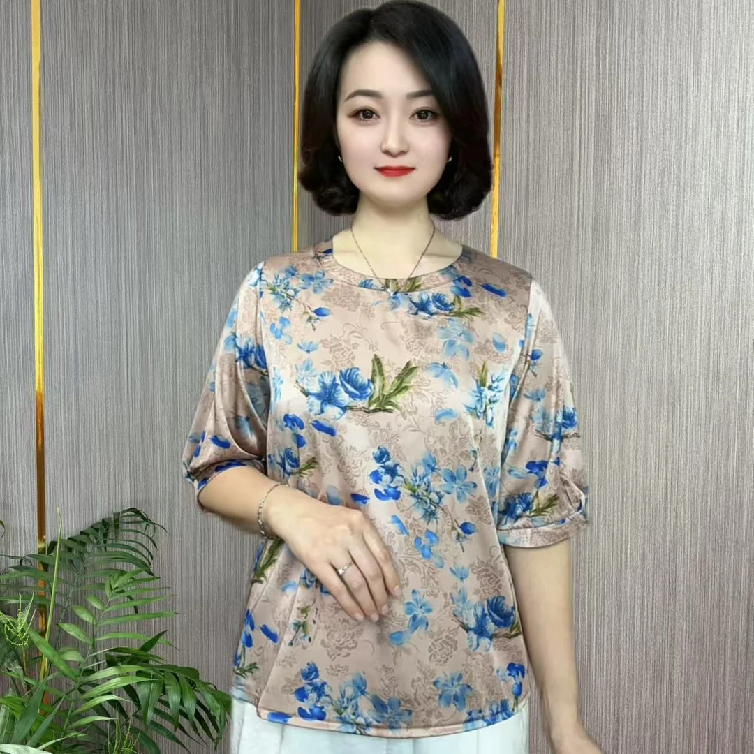 （8101）新款时尚圆领中老年气质女装