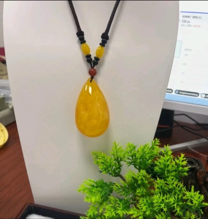 W047 咕巴精美水滴毛衣链素绳款