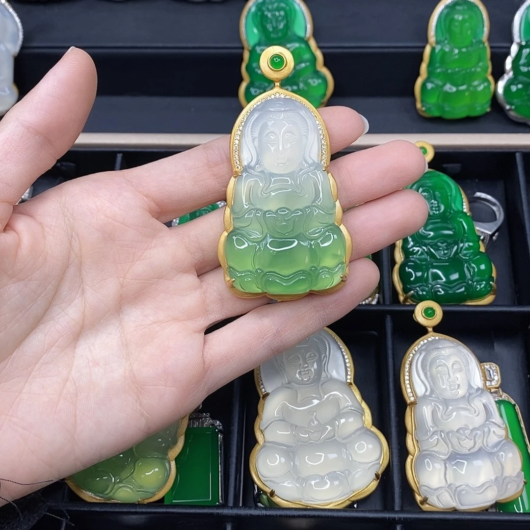 玛瑙/玉髓未镶嵌吊坠