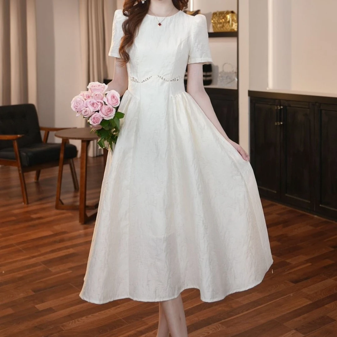 小个子夏季法式收腰裙初恋连衣裙气质裙子小礼服长裙法式45196