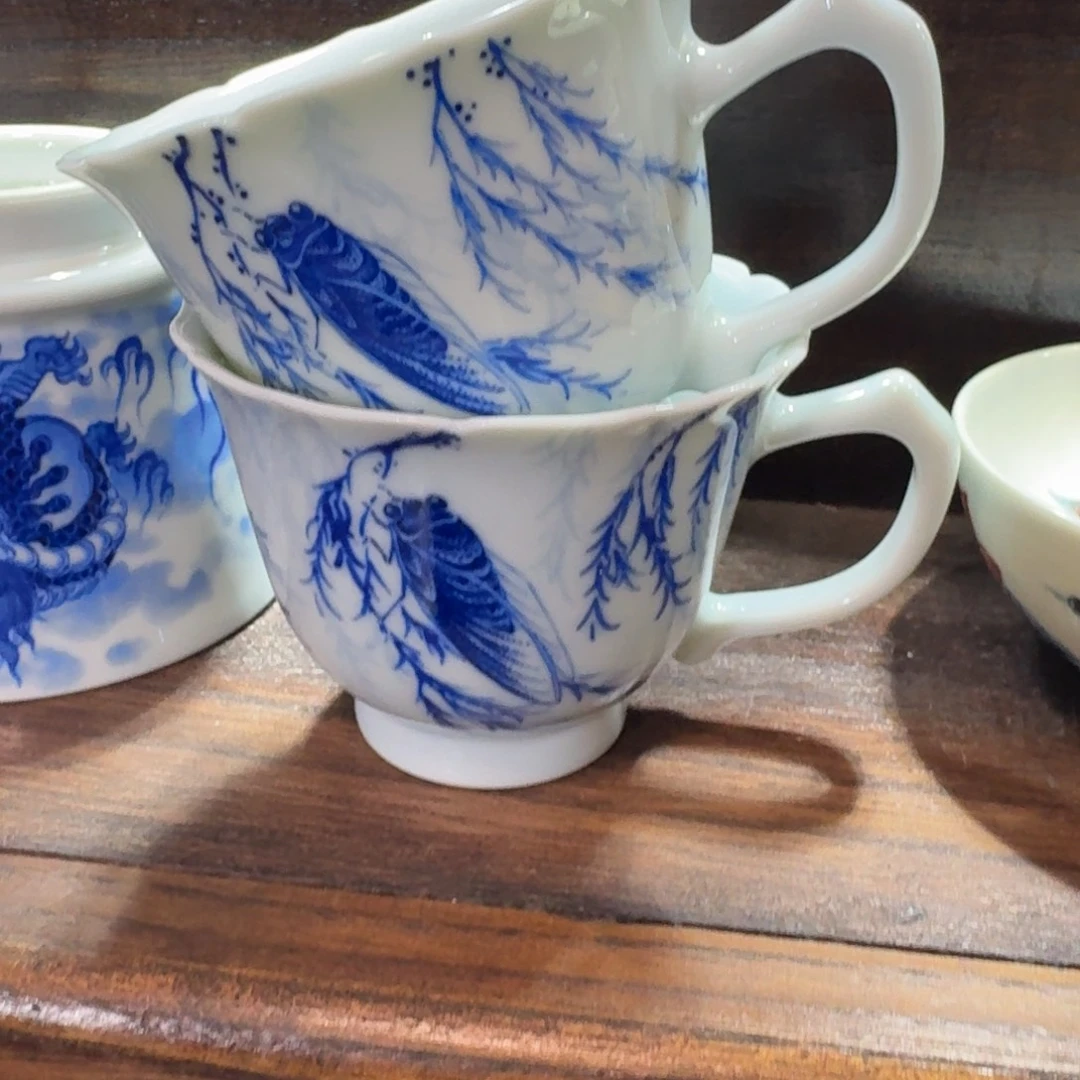 今***寒瓷片当代景德镇陶瓷手绘茶具