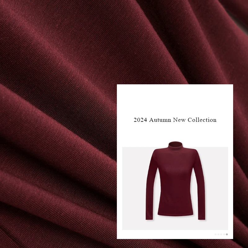 莱赛尔天丝+羊毛半高领长袖修身显瘦百搭高级感上衣女t恤