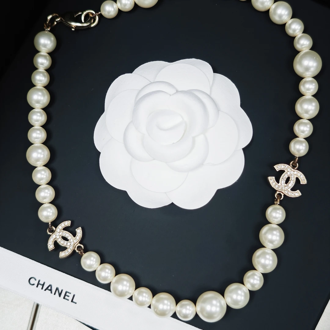 99新 Chanel/香奈儿 项链珠珠经典带钻颈链
