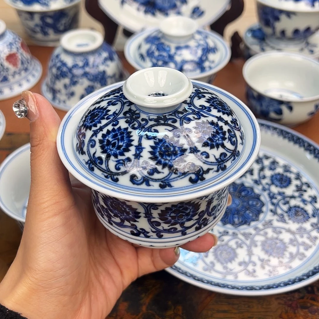 杯景德镇手绘盖碗