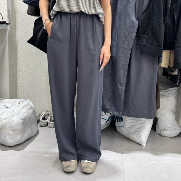东大门正品 lake独家定制高级灰直筒麻裤（不支持退货！）