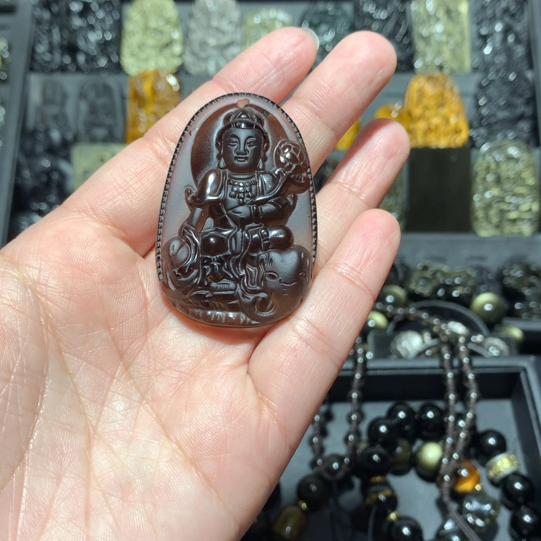 黑曜岩吊坠(赠链)未镶嵌美****