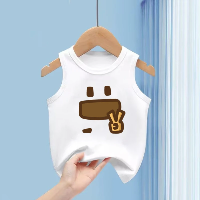 夏季无袖男童韩版卡通背心坎肩女宝宝清凉感外穿薄款纯棉打底背心