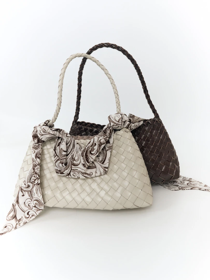 SOUL HUG25新品头层植鞣树膏牛皮纯手工编织腋下包 065