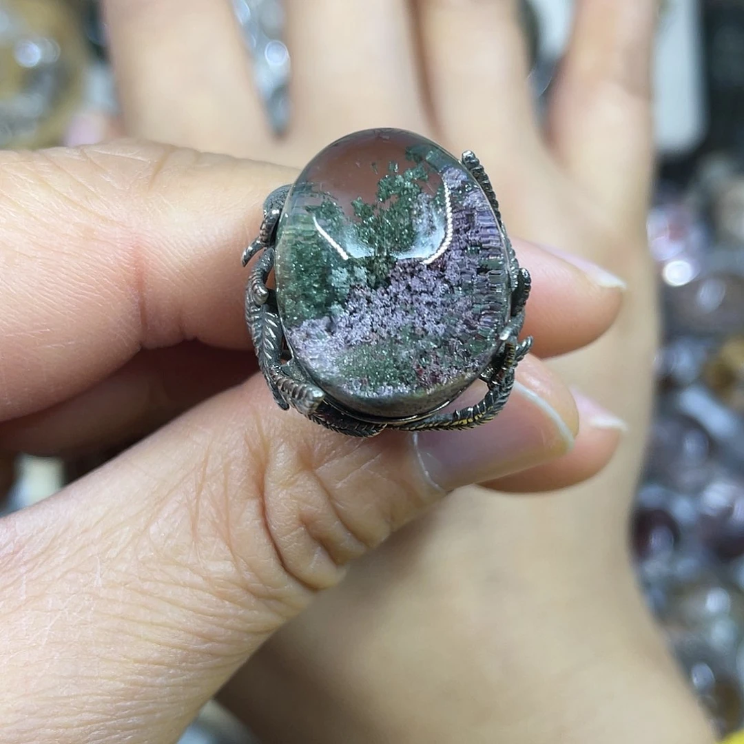 【闪购商品】银S925镶嵌珠宝半成品水晶戒指