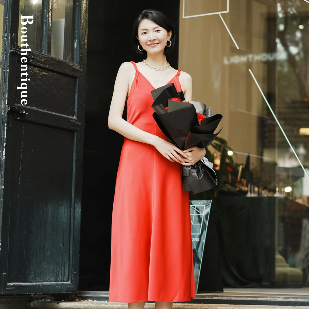 Bouthentique扭绳肩带醋酸无袖连衣裙224131D1A53