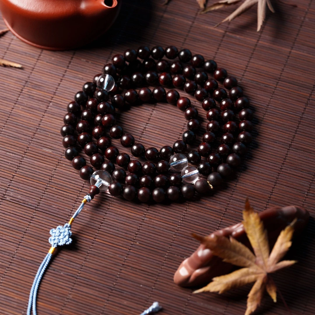 【普陀山欢喜】8mm印度小叶紫檀多圈手串文玩好物男女 ZSRY0062