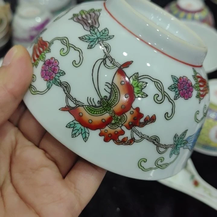 瓷景德镇饭碗一对