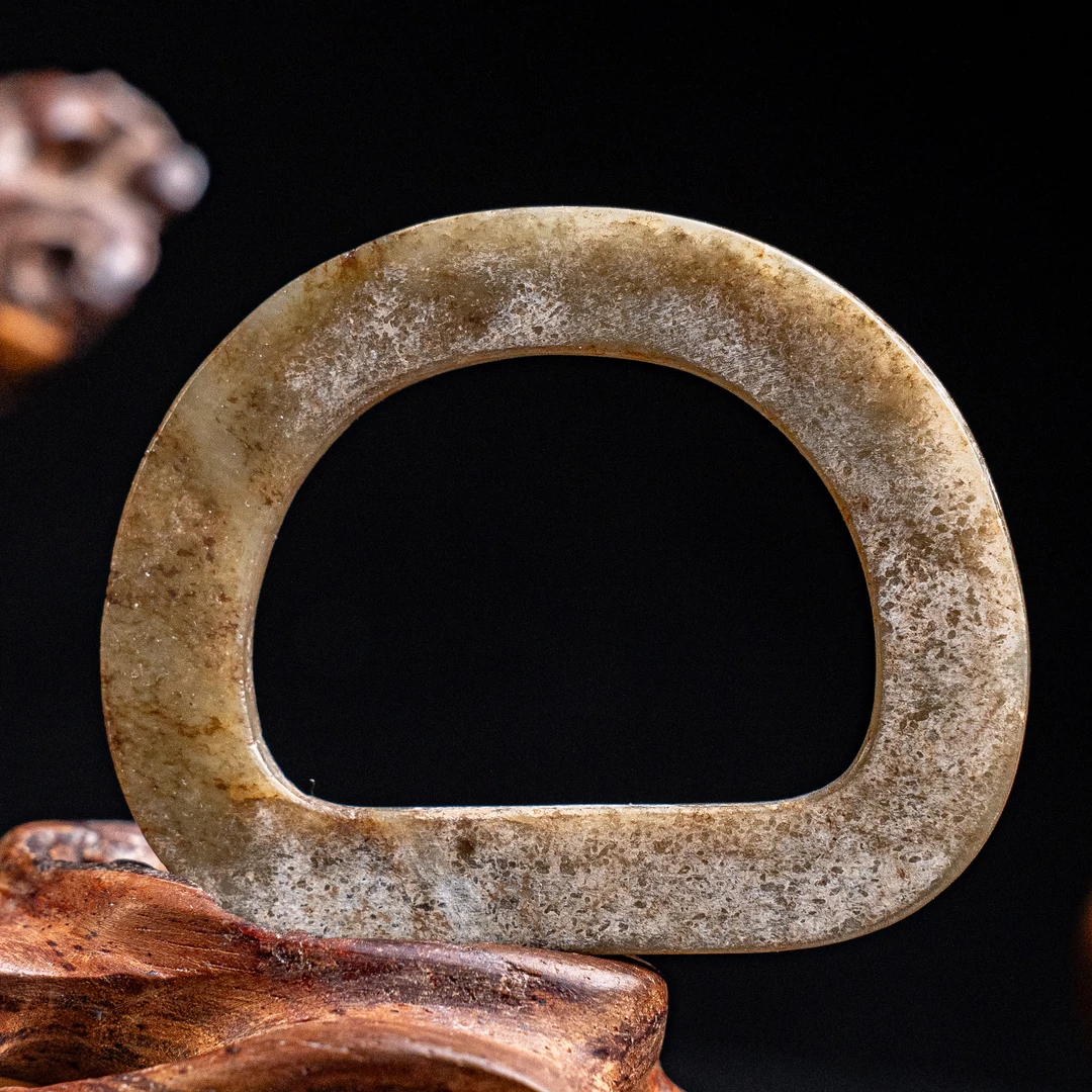 明代和田玉马蹄环-CS