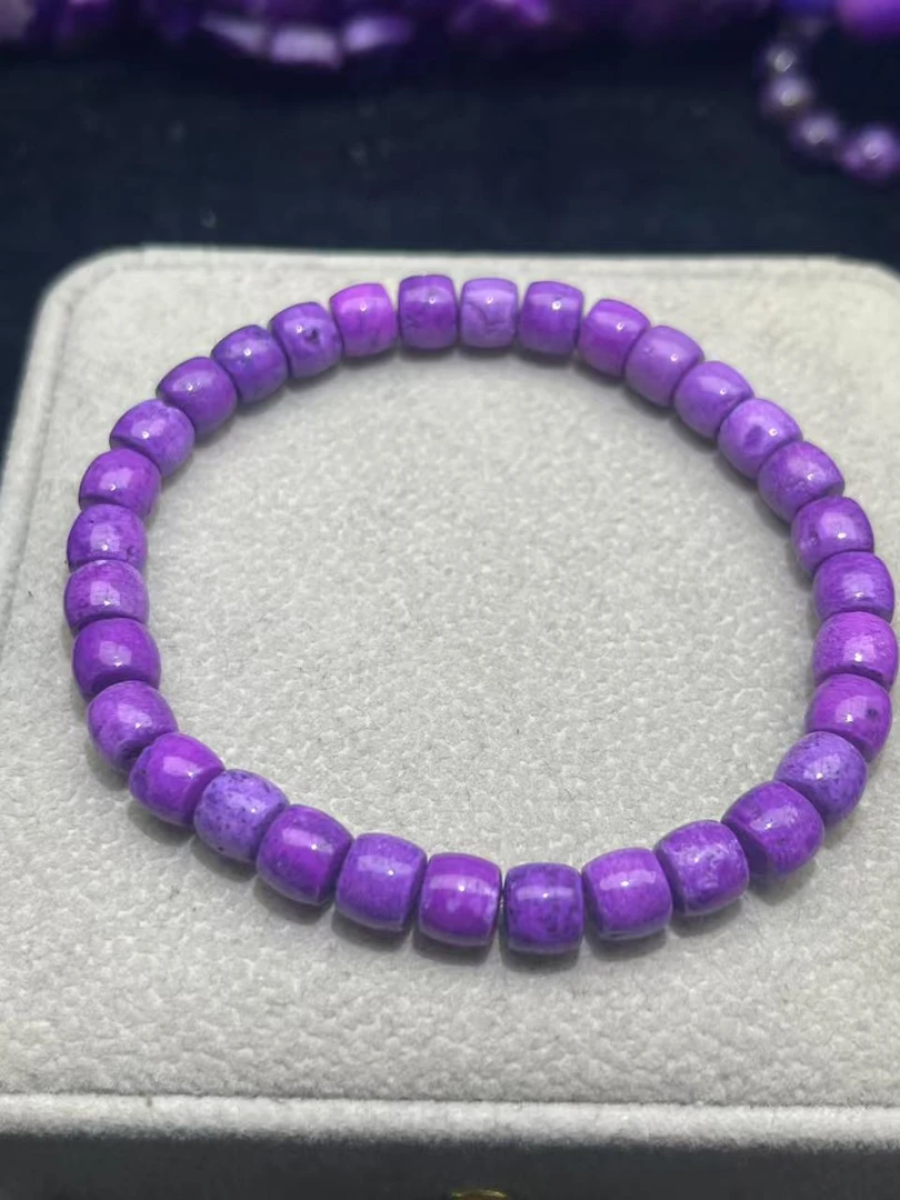 A139精美时尚气质丝绒紫直切6m手串男女款