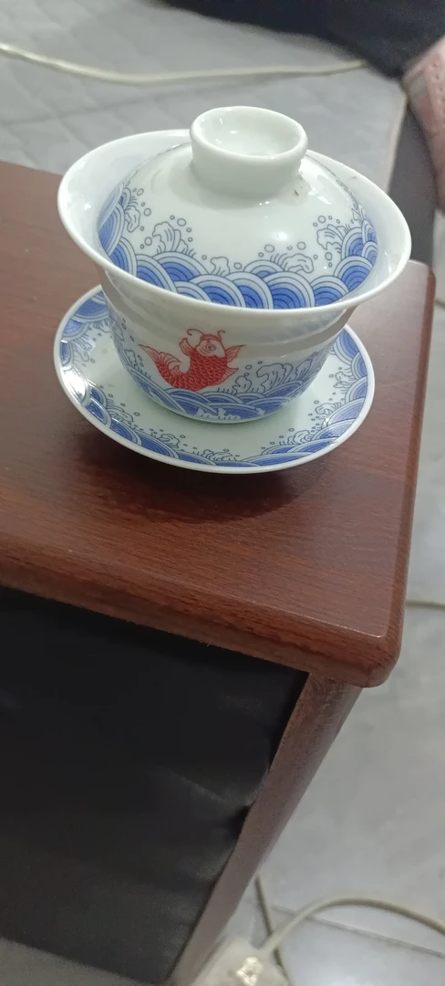 年年有鱼盖碗茶杯