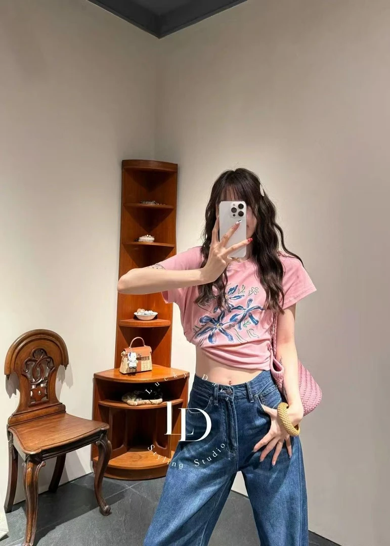 通用宽松打底网红纯色常规休闲风法式薄款上衣