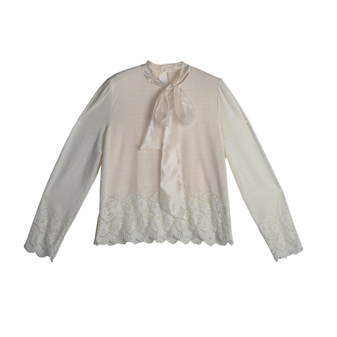 大码女装蕾丝气质长袖时尚百搭设计师重工内搭（WT144)