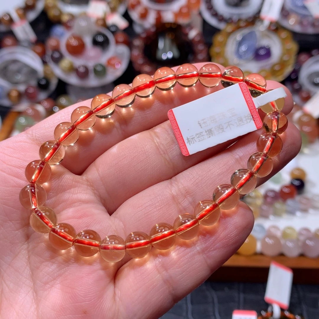 叶***泪水晶未镶嵌手链黄水晶手链7