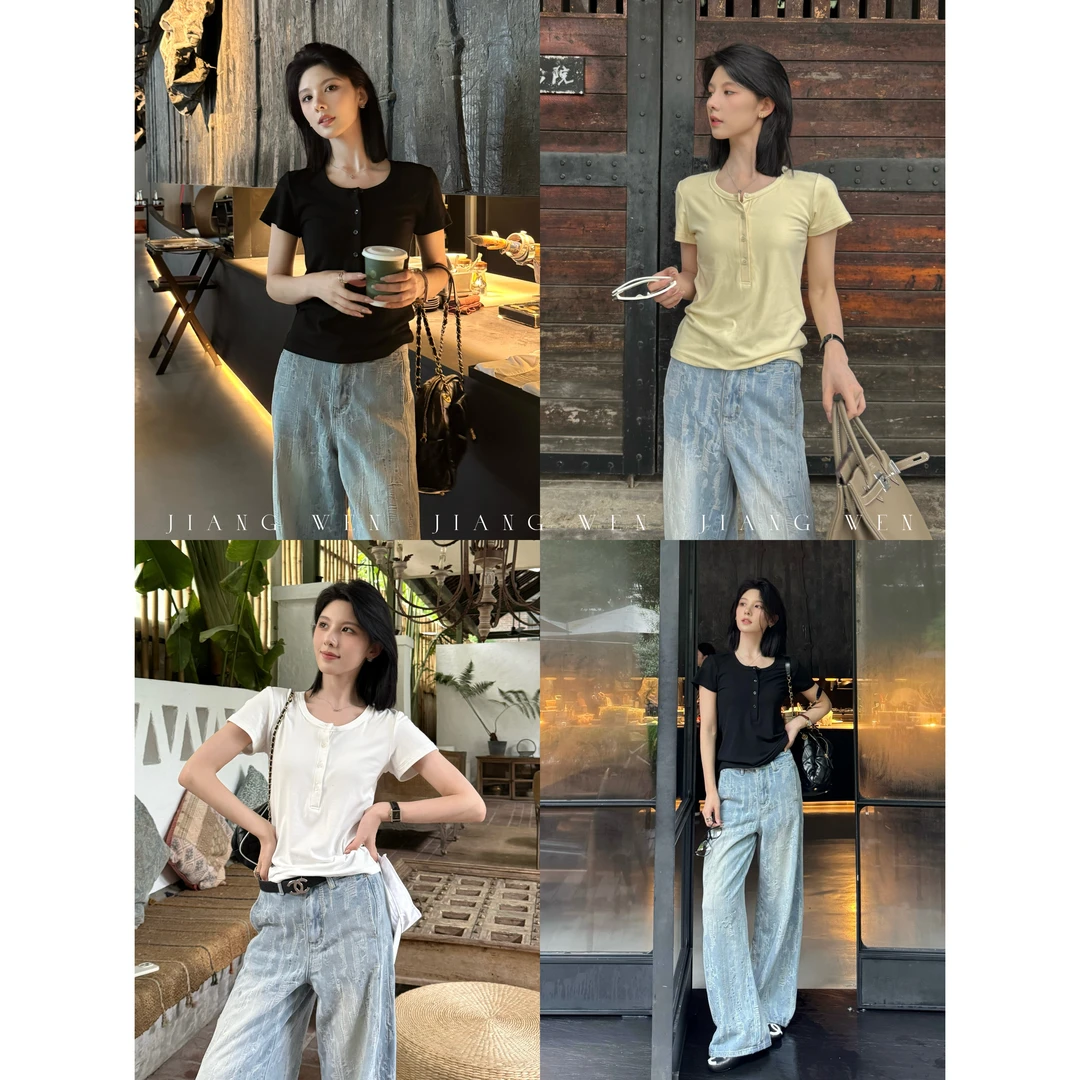 【亨利TEE】美式纯色百搭修身显瘦紧身上衣