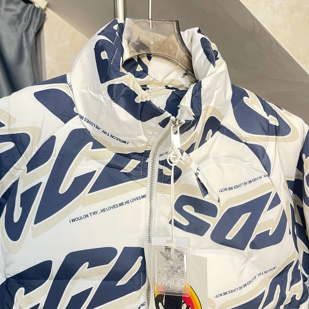 立领纯色短款中性羽绒服中长款满印潮流加厚冬季双面保暖两面