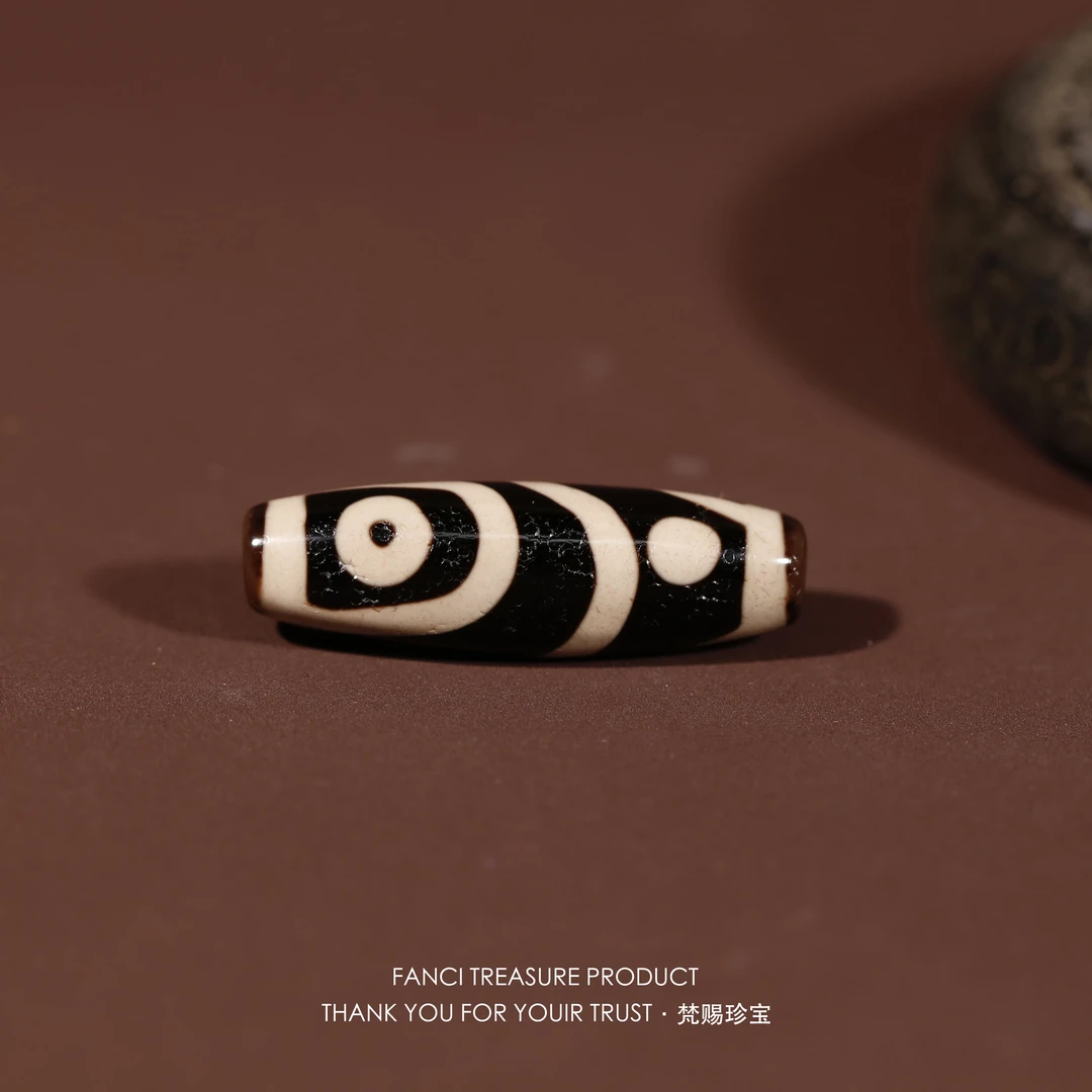 梵赐珍宝·【行运任晓攀满爆砂老超顶】台珠龙头五眼43.8x13.7mm天珠