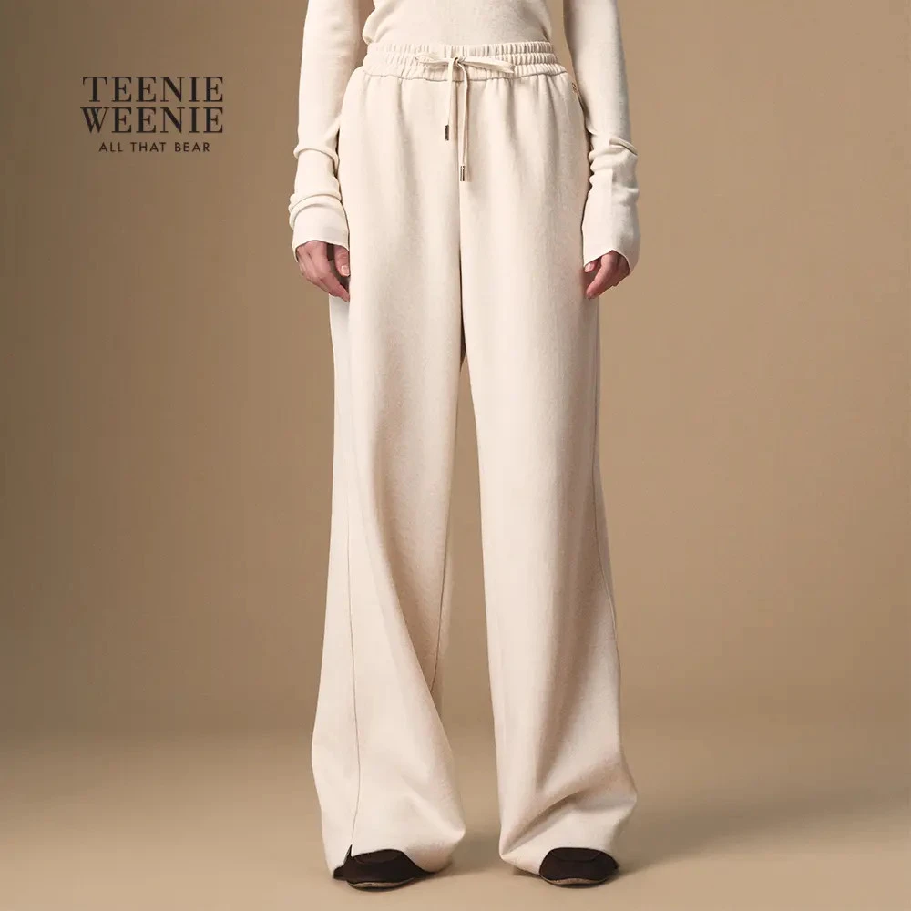 TeenieWeenie小熊卫裤25秋新款通勤宽松舒适直筒裤女TTTM254TW2K