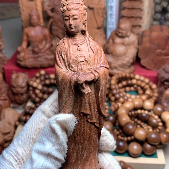 檀香木其他老山檀手把件奶香瑕疵