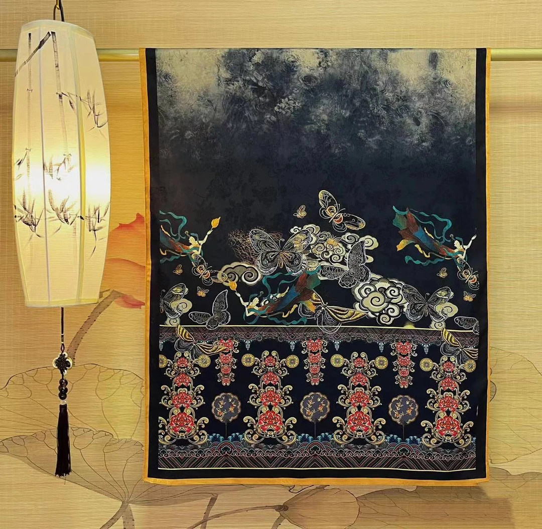 飞天神女图（敦煌壁画）180/70长巾香云纱