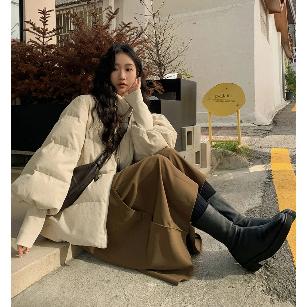 2025冬季新款灯芯绒棉衣外套ins复古时尚保暖宽松棉袄学生棉服女