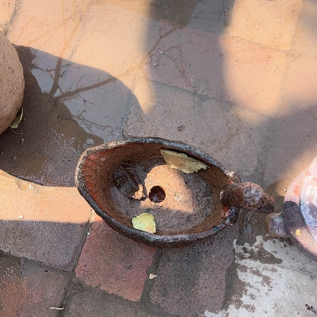 泥塑不**鱼古镇炻陶花盆