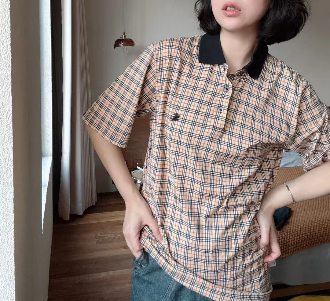 95新 BURBERRY/博柏利 博柏利/格子polo衬衫短袖
