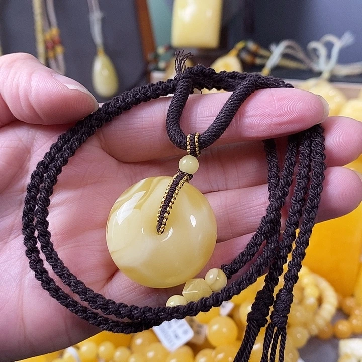 琥珀未镶嵌裸石平安扣