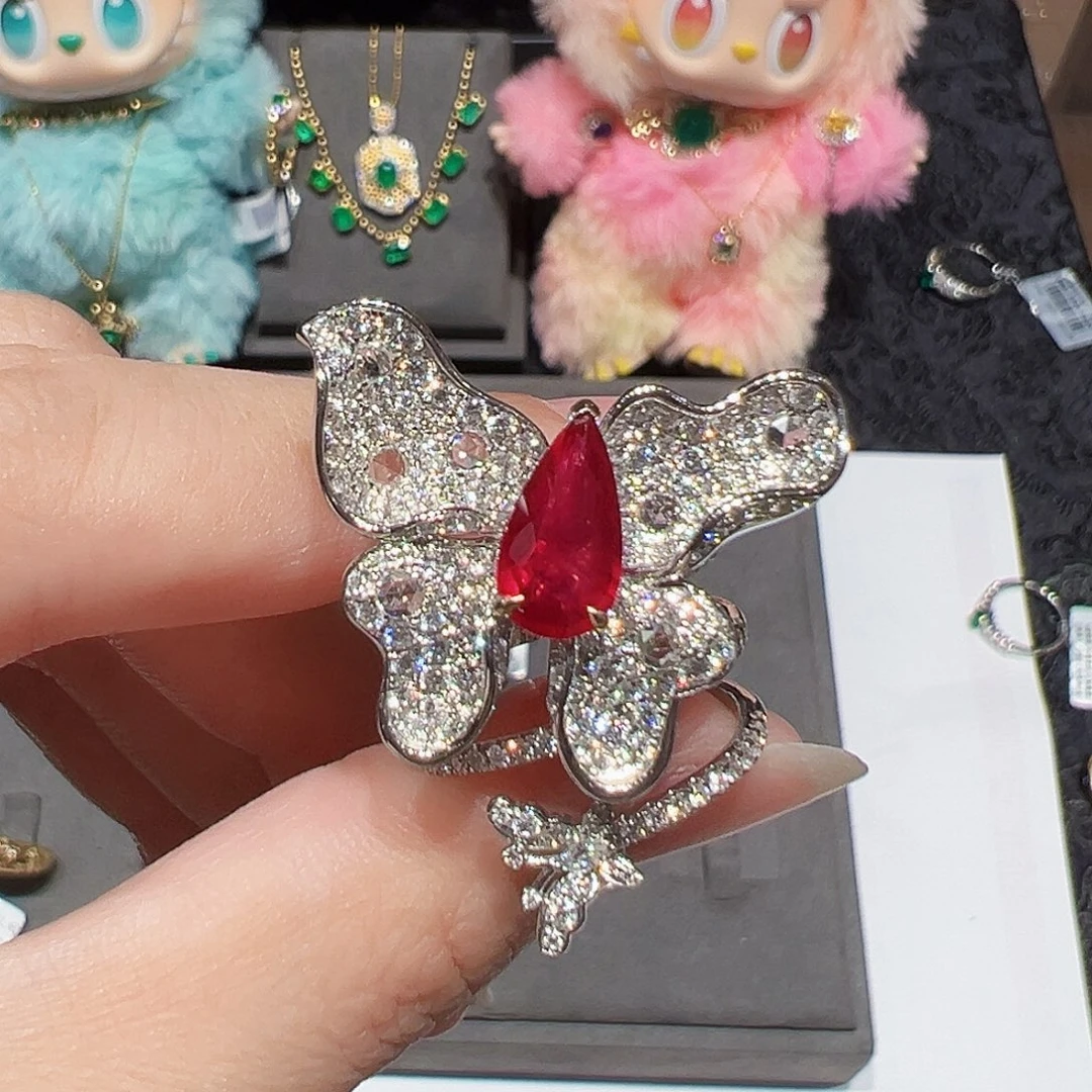 红宝石戒指18K金镶嵌2.02ct