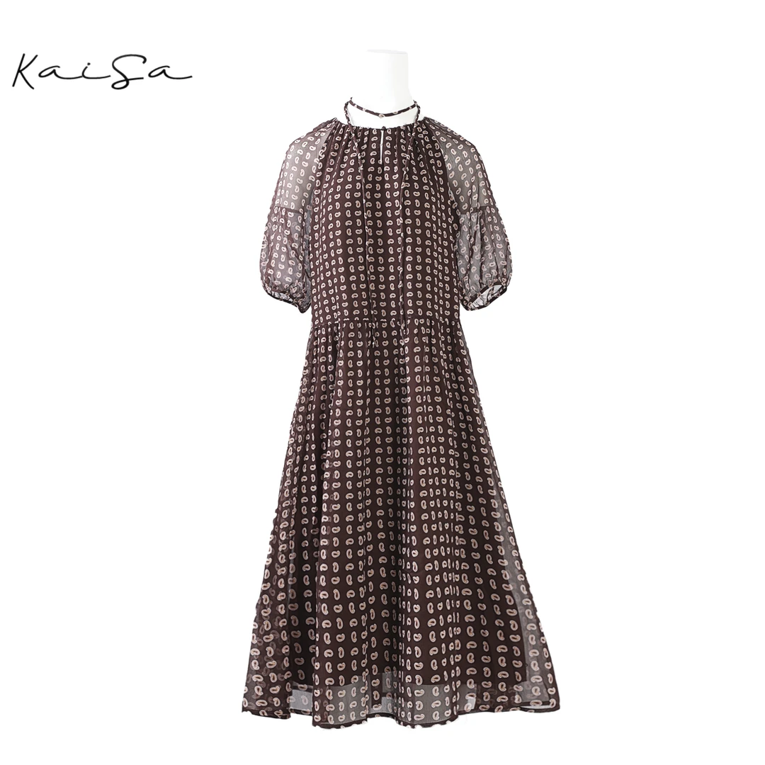 【秘密】夏季新款100%顺纡桑蚕丝真丝连衣裙H961004