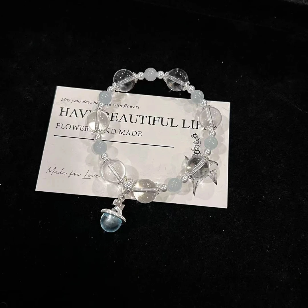 D421 白水+海蓝宝设计款手串 多样性发一