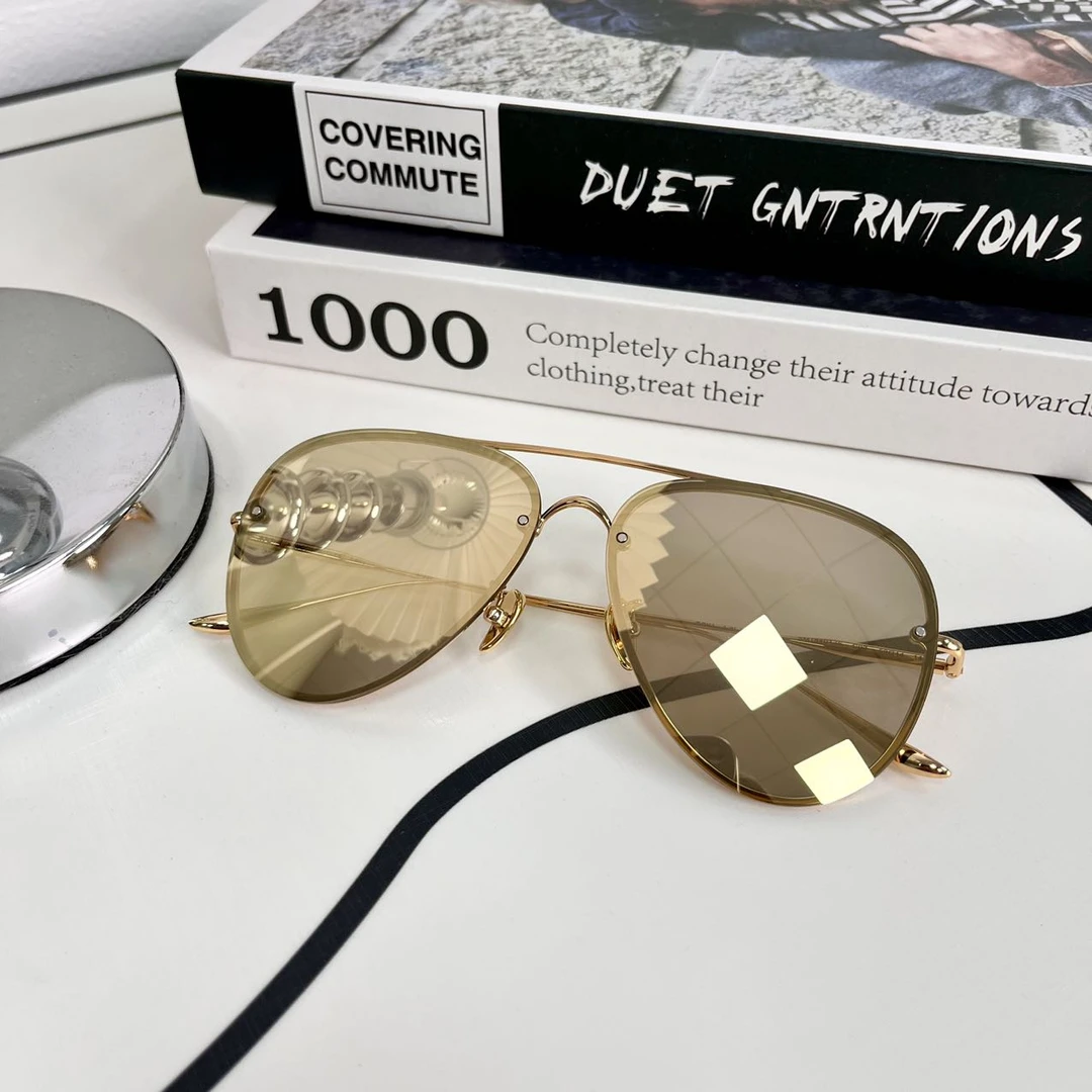 飞行员墨镜潮流半框太阳镜防紫外线男女开车驾驶1款