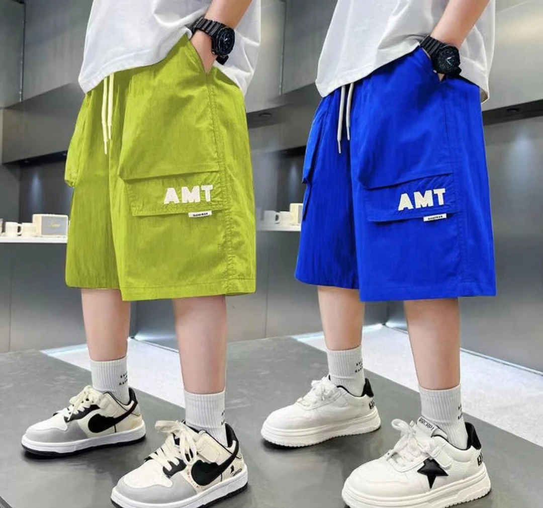酷酷街头风~2025夏季新款男童时髦设计款炫彩休闲工装短裤S9532