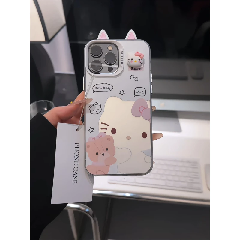 抱抱熊kt适用苹果17手机壳iPhone16pro彩银华为p小众oppo小米vivo