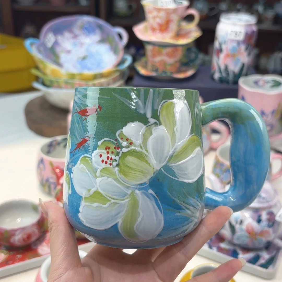 景德镇手绘高温釉下彩陶瓷茶具