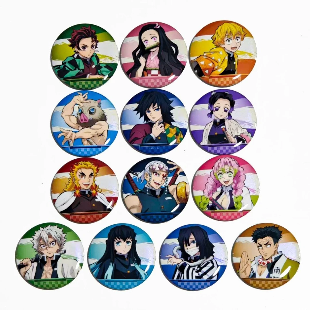 鬼灭之刃全集中展限定圆形徽章祢豆子蜜璃小芭蝴蝶忍潮玩盲盒卡牌