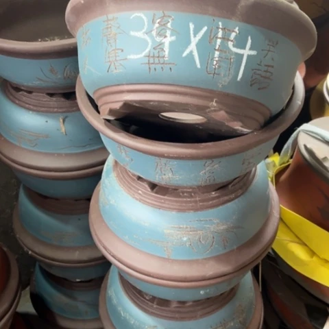 紫砂花盆紫砂处理4个