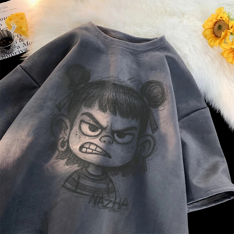 短袖男t恤夏季高街美式重磅衣服男士青少年男生高级感男款潮流ins