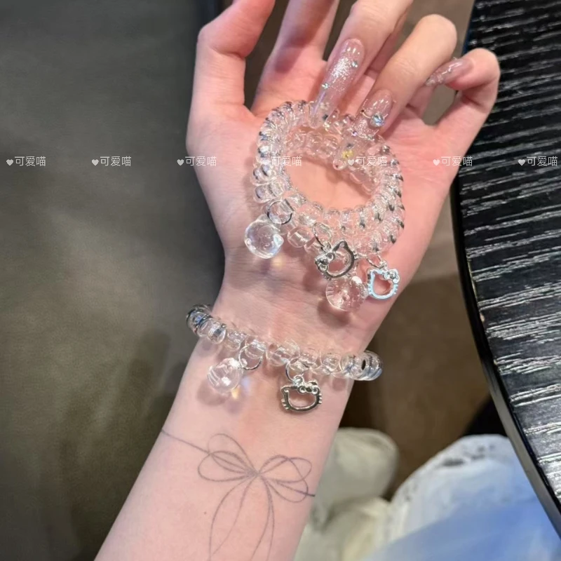 新款甜美电话线发圈简约头绳无痕夏天发绳清新百搭日常高弹力耐用