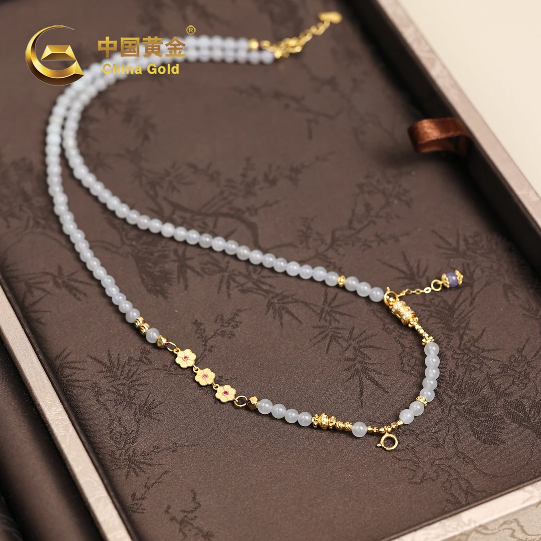 【中国黄金】沫舒 | 和田玉*项链*S925银镶嵌-X1036-L-Y